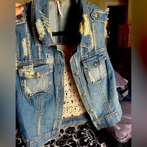 Free people denim vest